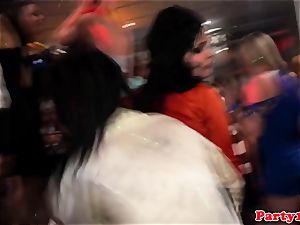 european unexperienced cockriding at club during party