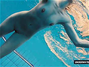 red-hot humungous boobed nubile Lera swimming in the pool